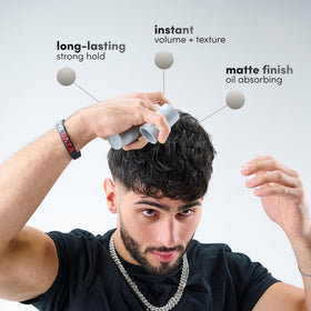 NOUN before and after hair comparison showing added texture and volume