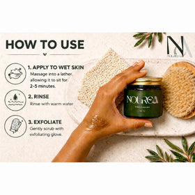 NOUREAA jar open with wooden spoon showing concentrated paste benefit: controlled use