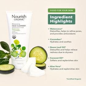 Nourish Organic bottle staged on bathroom counter for everyday routine