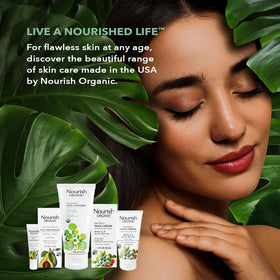 Nourish Organic product in bathroom lifestyle setting promoting calm