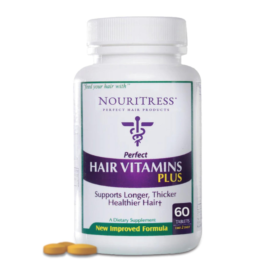 NouriTress front packaging showing bottle and count, conveys one-month supply benefit