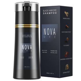 NOVA DYE front packaging showing bottle and benefits