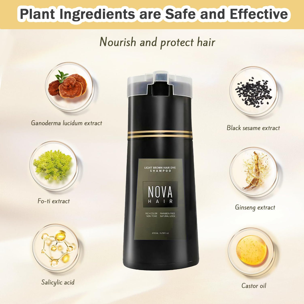 Person using Nova Hair in shower applying with gloves for fast coverage