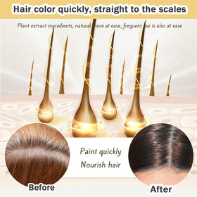 Nova Hair label closeup highlighting botanical ingredients and safety