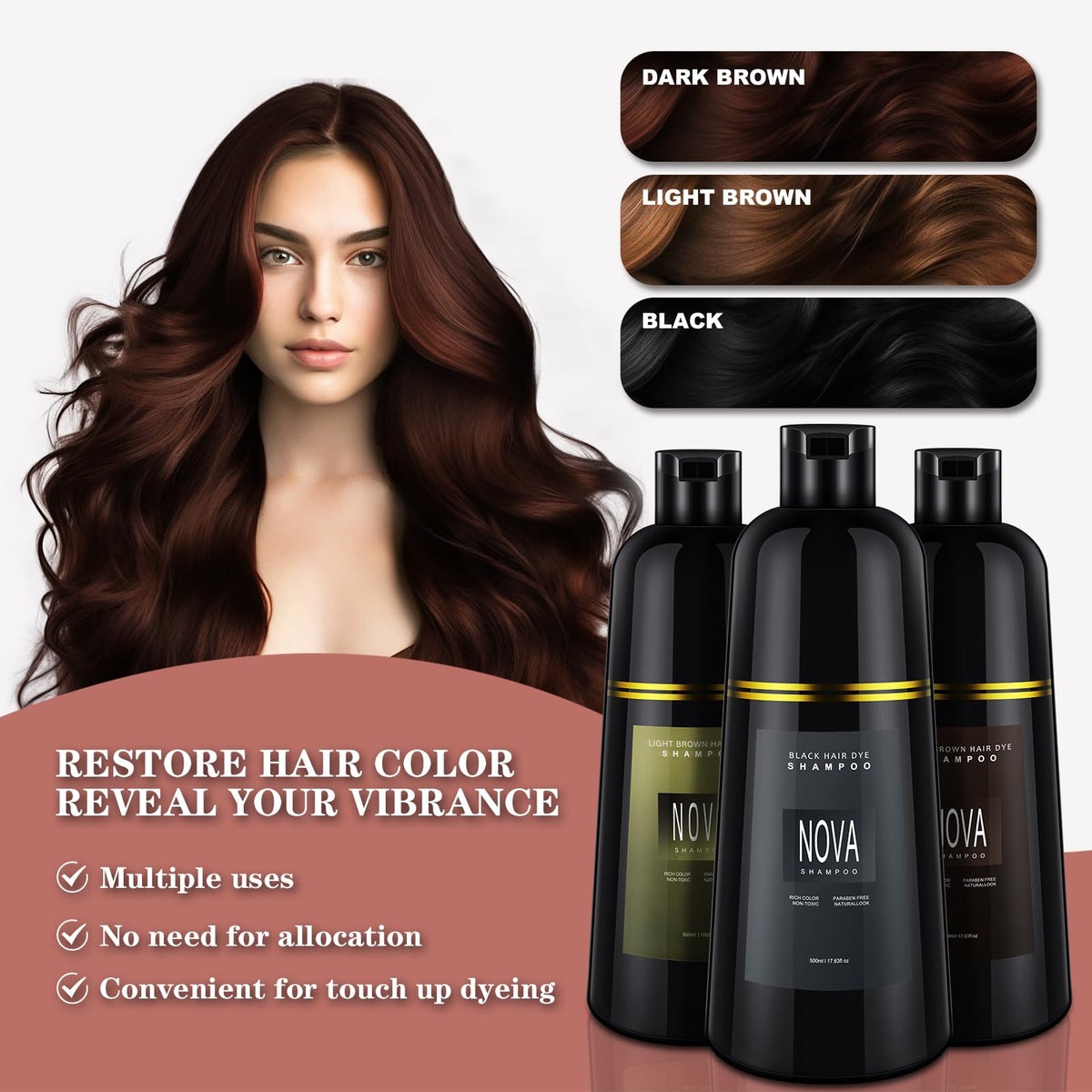 NOVA SHAMPOO applied with gloved hands showing safe, mess-free application