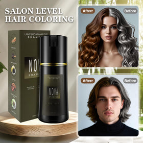 NOVA SHAMPOO creamy texture poured to show conditioning formula