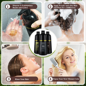 NOVA SHAMPOO 500ml bottle beside everyday items to show actual size