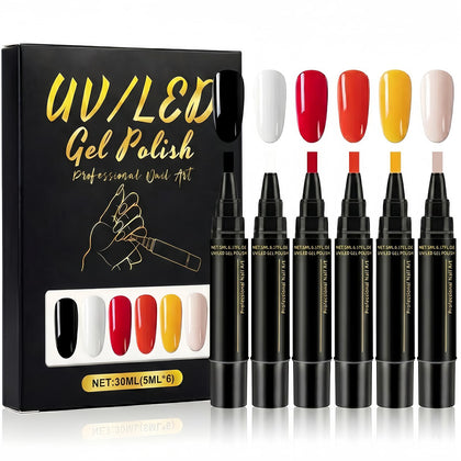 NovaCharm front packaging showing six gel pens and color labels for quick selection