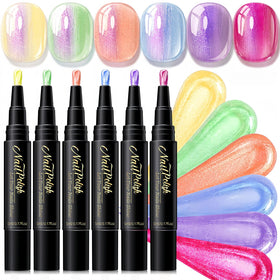 NovaCharm front packaging showing six pearl shimmer pens and product benefit portable