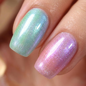 NovaCharm labelled cap and shade names close-up helping users identify each pastel tone
