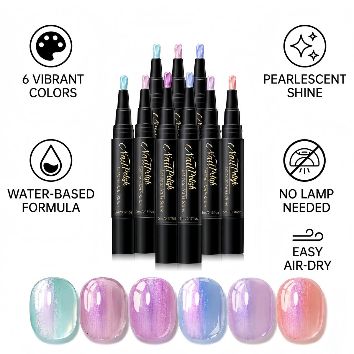 NovaCharm pen tip close-up showing fine applicator for precise nail art control