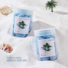 NOVAL foot soak in salon setting demonstrating professional spa presentation