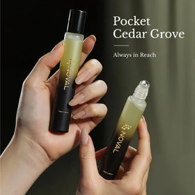 NOVAL lifestyle desk setup with bottle near notebook benefit: daily grooming convenience