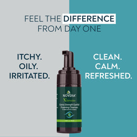 NOVEHA bottle in hand to show 100ml size and travel-friendly convenience