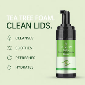 NOVEHA foam texture close-up demonstrating airy lather that cleans gently