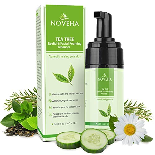 NOVEHA front packaging showing cleanser pump and branding for easy identification