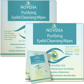 NOVEHA front packaging showing 120 wipes and product benefits