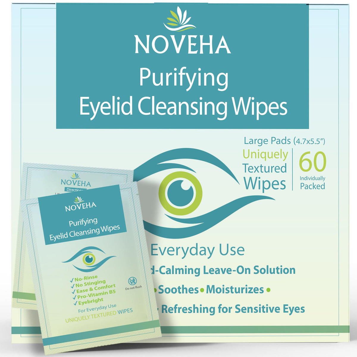 NOVEHA front packaging showing brand and 60-count, travel-ready convenience