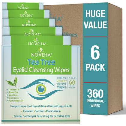 NOVEHA front packaging showing 360 wipes and clear benefits