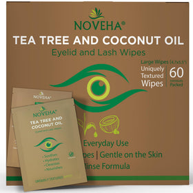 NOVEHA front packaging showing 60-count eye wipes for daily hygiene