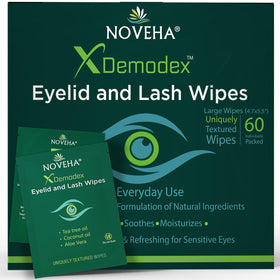 NOVEHA front packaging showing box of 60 wipes and brand for easy storage