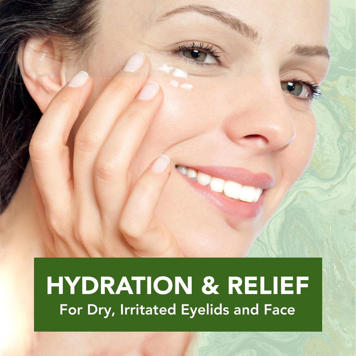 NOVEHA on bathroom counter in morning routine delivering refreshed eyes