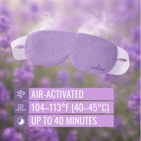 NOVEHA mask worn by user demonstrating relaxation during travel