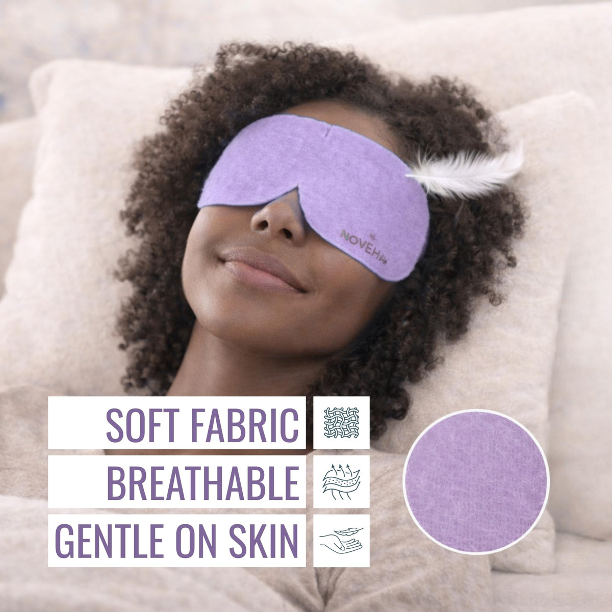 NOVEHA open mask releasing gentle steam for soothing warmth