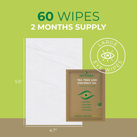 NOVEHA wipe removing mascara from lashes to show makeup-cleaning benefit