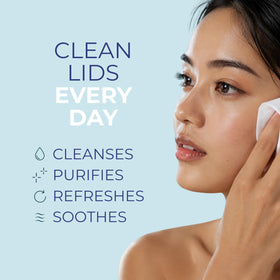 NOVEHA textured wipe close-up highlighting soft fibers for gentle eyelid cleansing