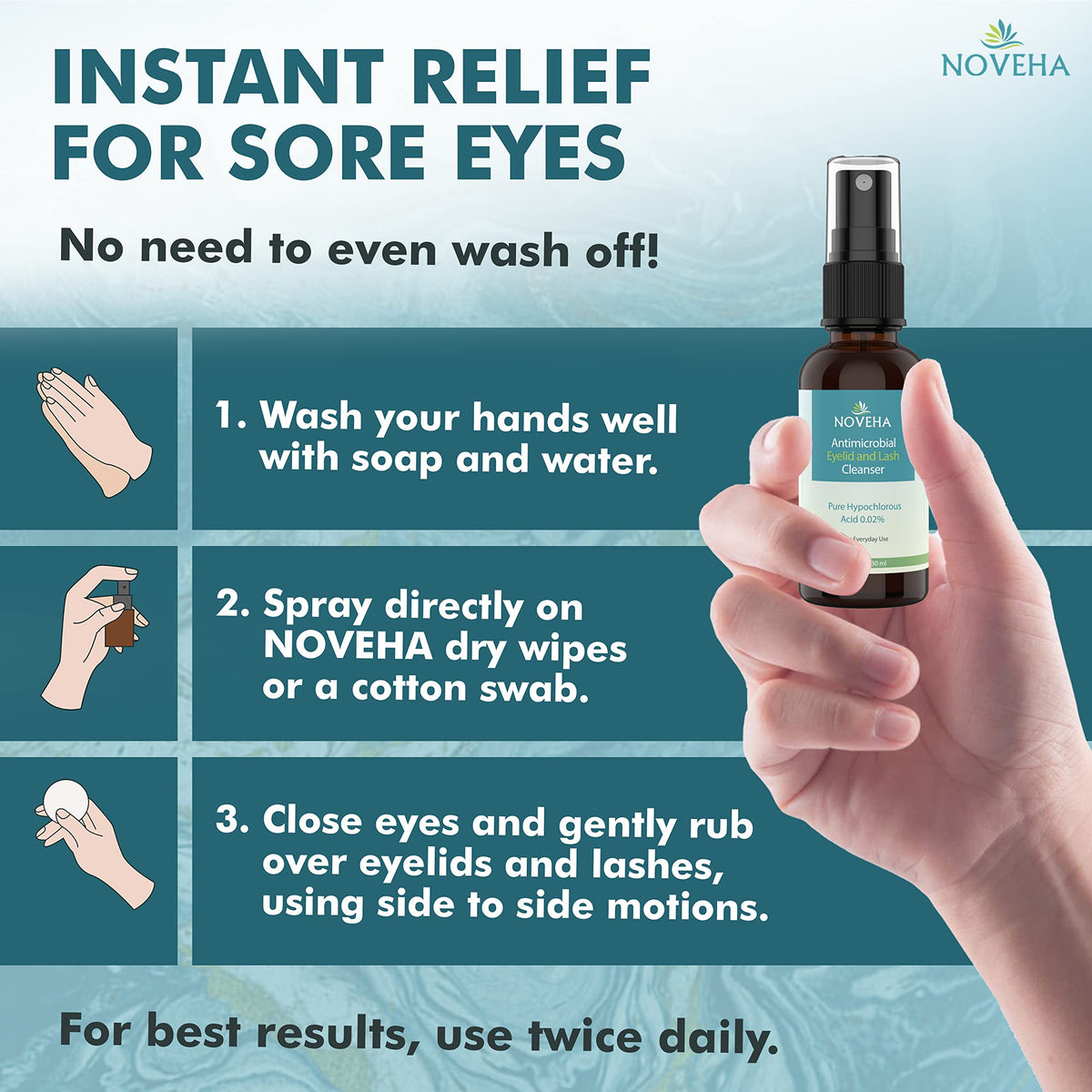 NOVEHA bottle inside travel toiletry bag for on‑the‑go hygiene