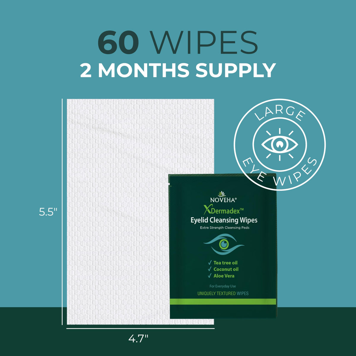 NOVEHA travel pouch with several wrapped wipes, portable cleansing on-the-go benefit
