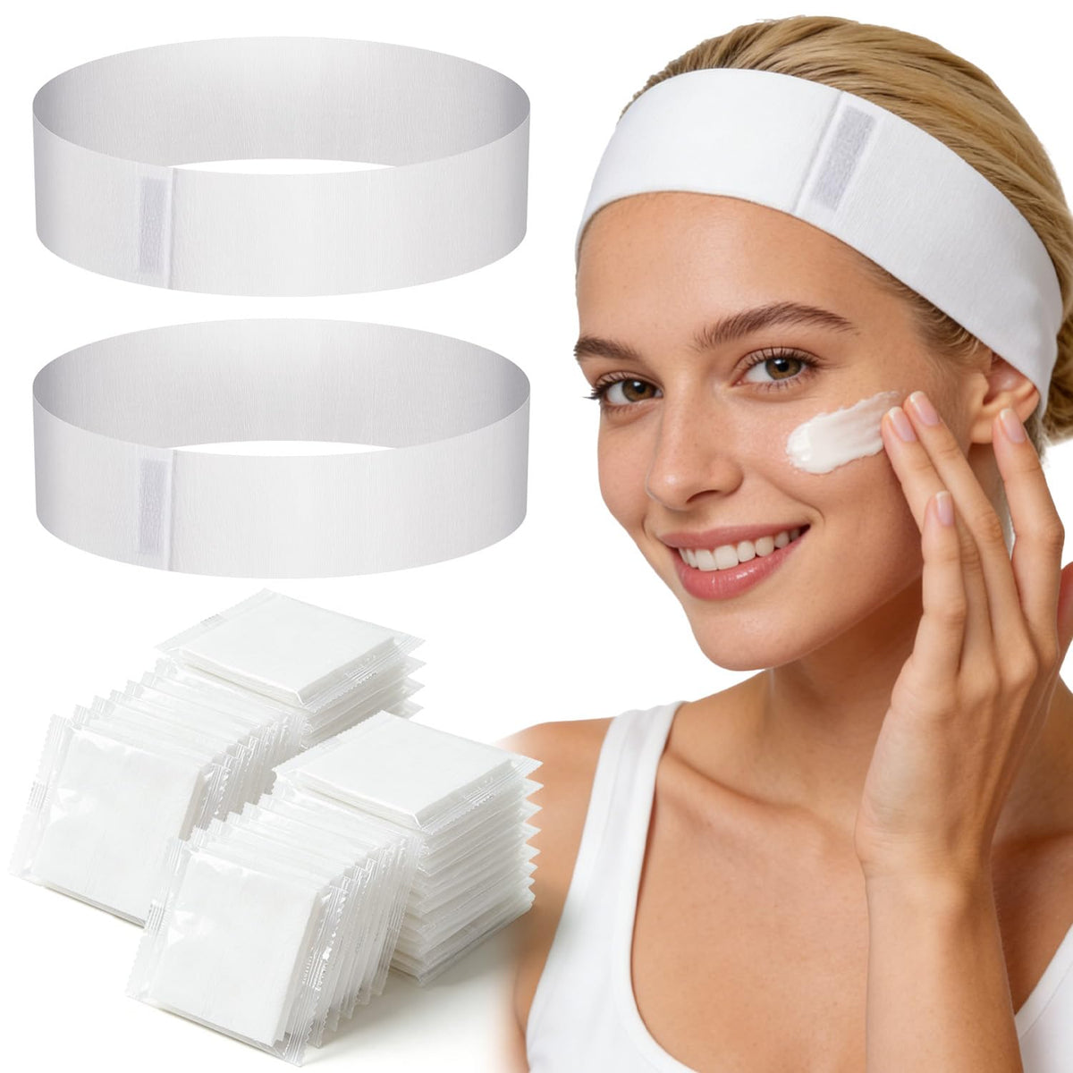 Noverlife front packaging showing 100 disposable headbands and benefits