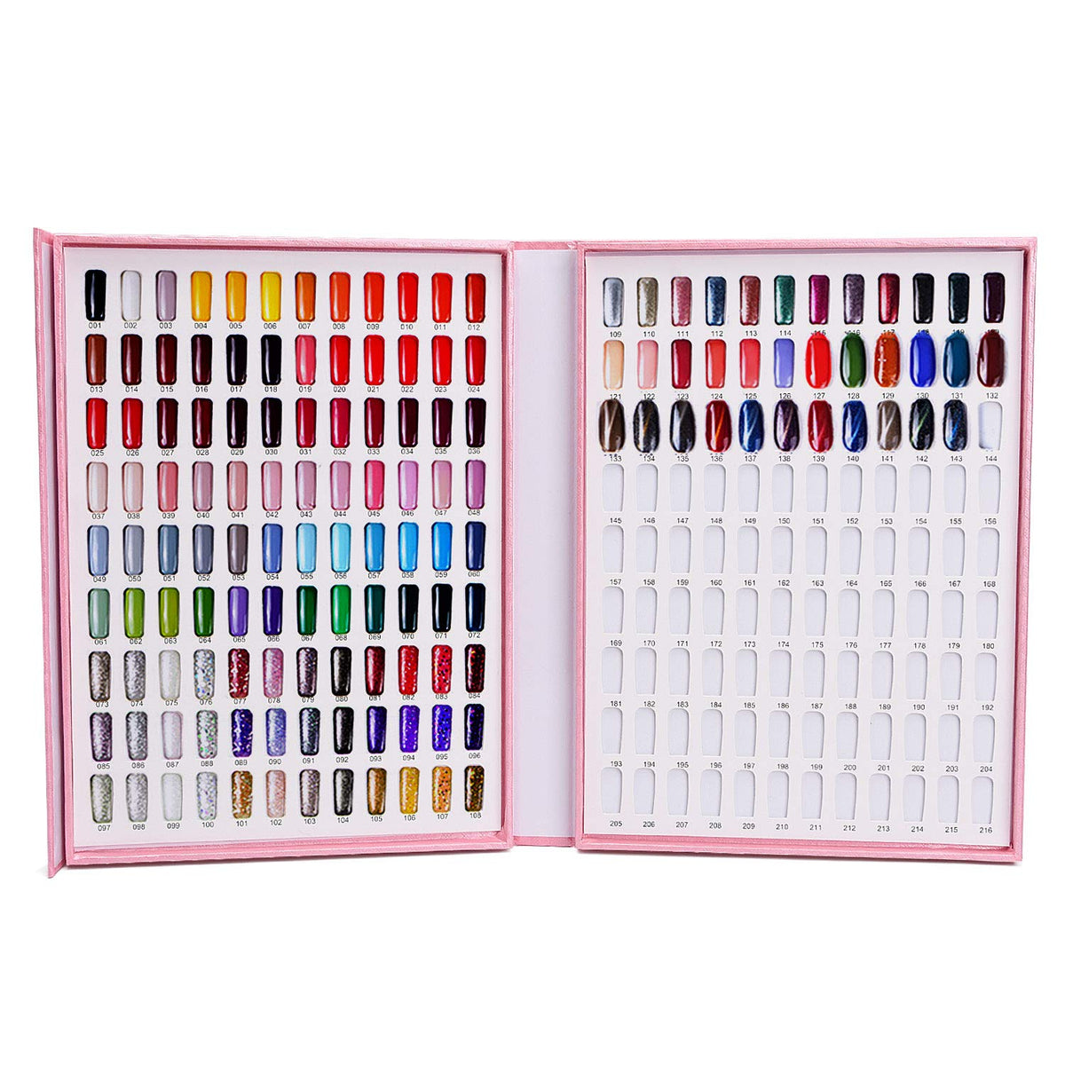 Noverlife open chart full view with organized 216 slots for quick color comparison
