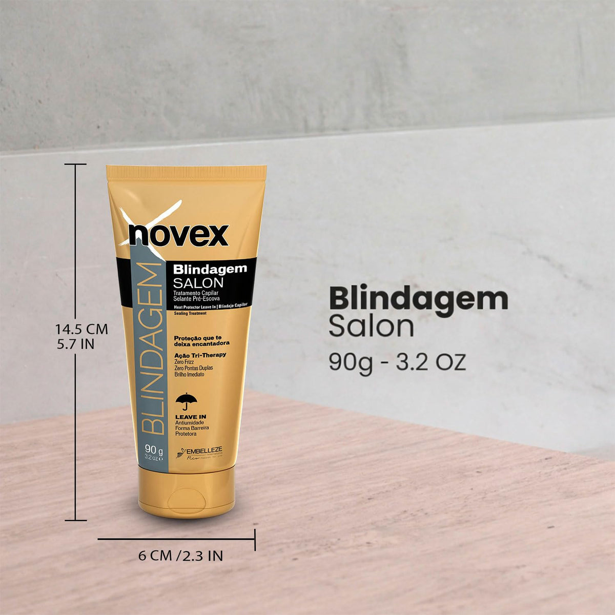 NOVEX applied to hair ends demonstrating smoother, frizz-controlled hair