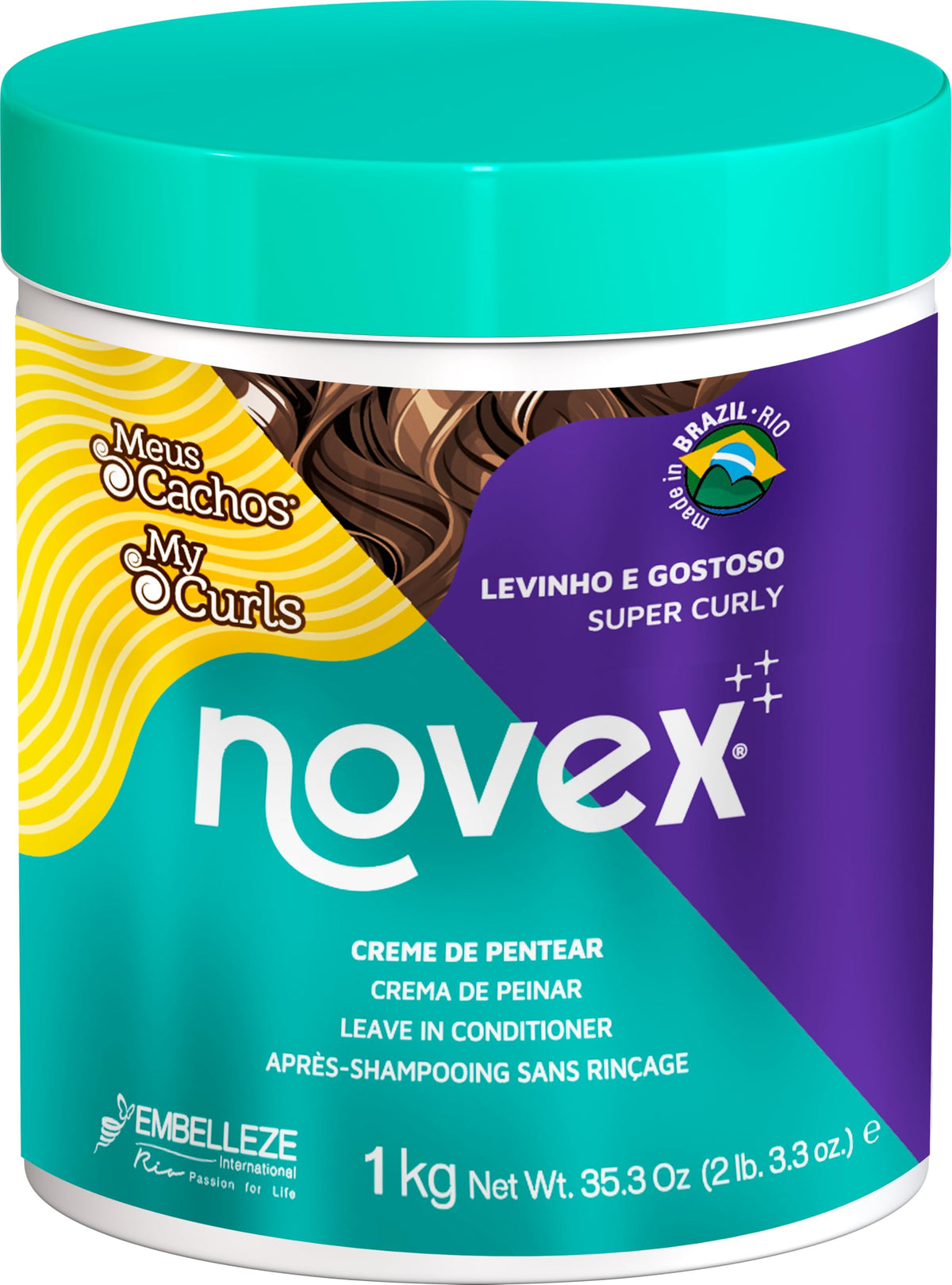 NOVEX front view 35 oz jar showing label and product benefits
