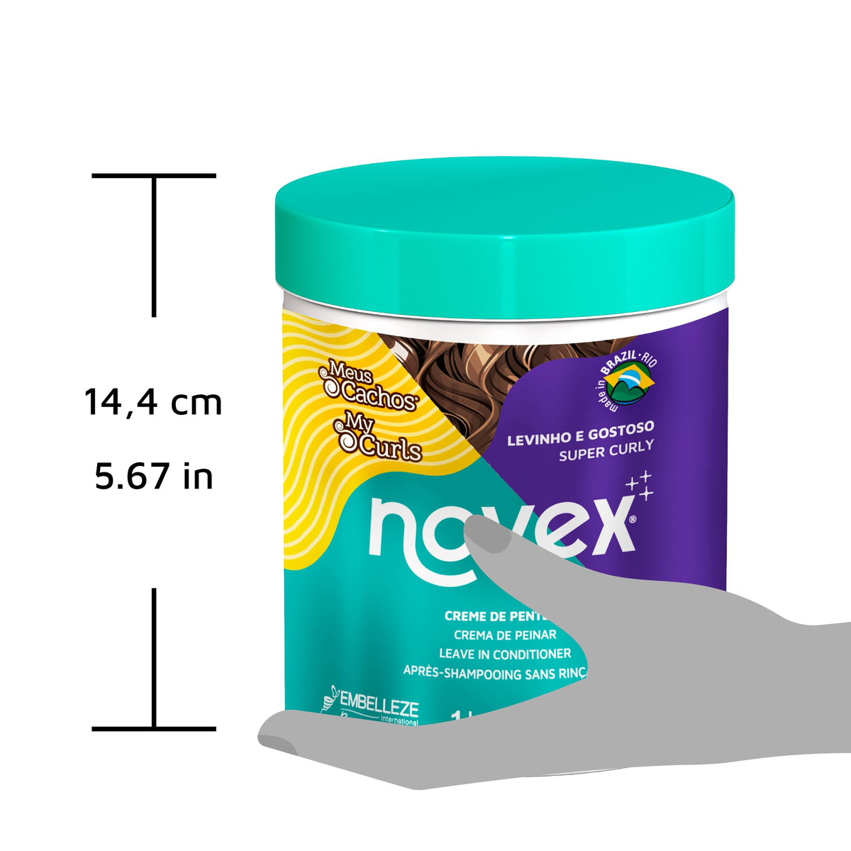 NOVEX product in use refreshing curls for defined, frizz-free shape