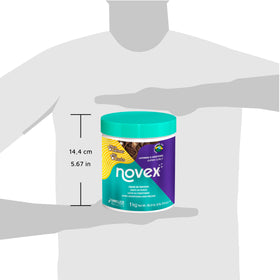 NOVEX jar in hand showing 35 oz scale and salon-ready supply