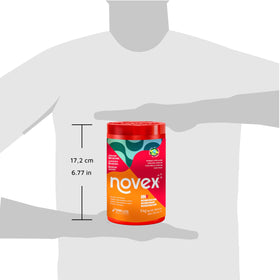 NOVEX 35.3 oz jar next to hand for scale, illustrating generous supply and value