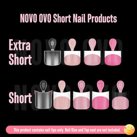 NOVO OVO full 224-piece layout photo showing all 16 sizes organized for selection