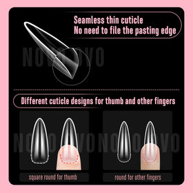 NOVO OVO tips held in hand for scale, demonstrates L length and real-size clarity