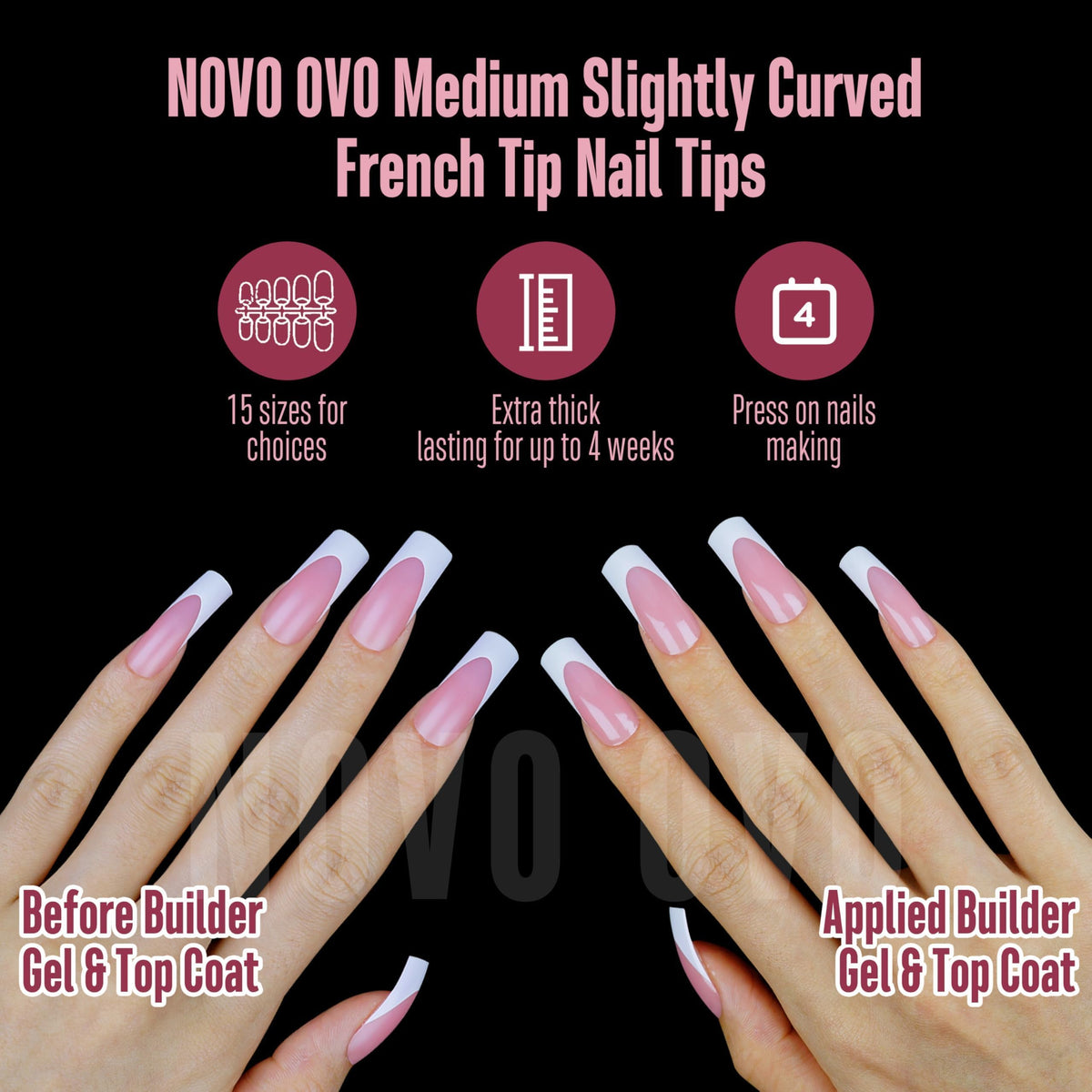 NOVO OVO in-hand application demonstrating easy press-on placement and quick adhesion