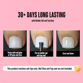 NOVO OVO application scene with tips and adhesive for quick DIY pedicure