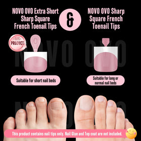NOVO OVO big toe size comparison display showing 8 hallux sizes to fit wide toes