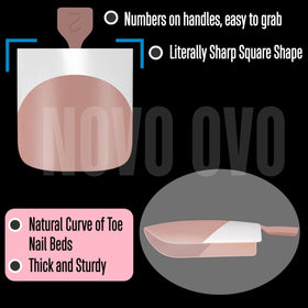NOVO OVO close-up of sharp square tip texture for easy nail art adhesion