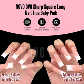 NOVO OVO cuticle edge closeup showing pre-filed thin end for easier application