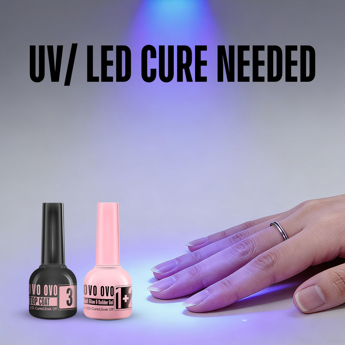 NOVO OVO French manicure in lifestyle scene showing salon look