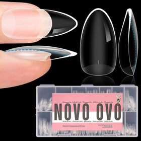 NOVO OVO front packaging showing 336-piece almond set and benefits