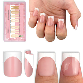 NOVO OVO front packaging showing baby pink French tip kit and 240 pcs benefit quick selection