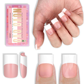 NOVO OVO front packaging showing baby pink French tips and easy application benefit